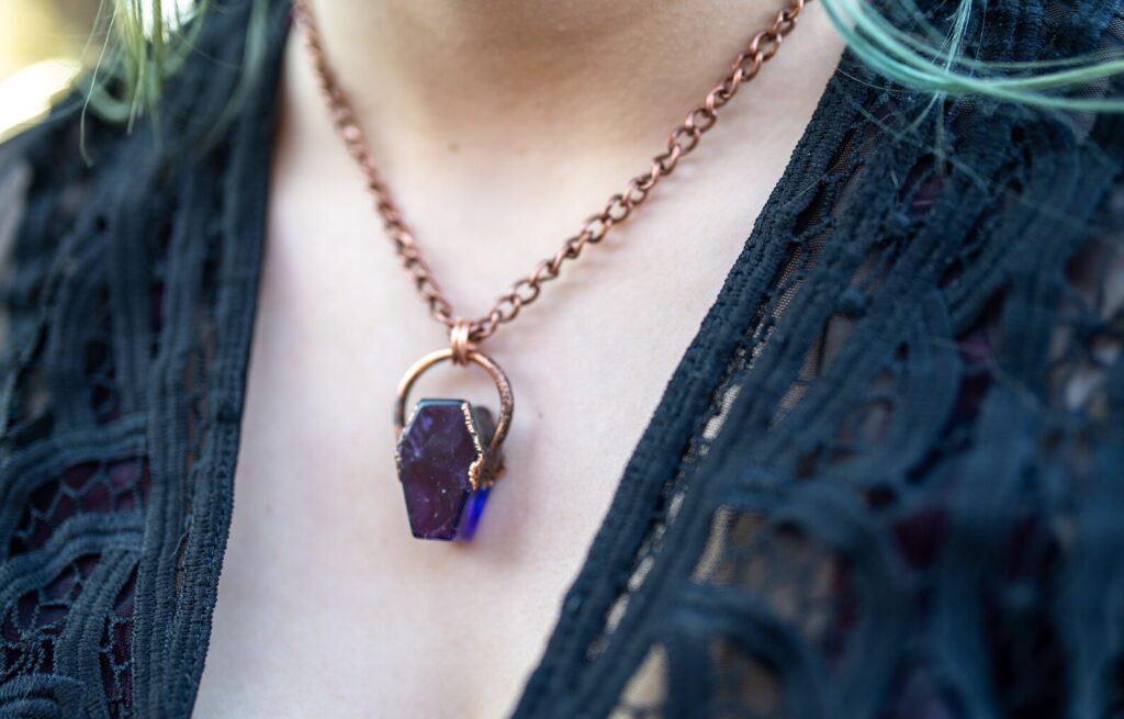 Amethyst Coffin - Copper Electroformed