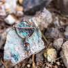 Handmade Copper Electroformed Infused Glass Pendant Necklace