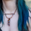 Handmade Copper Electroformed Infused Glass Pendant Necklace
