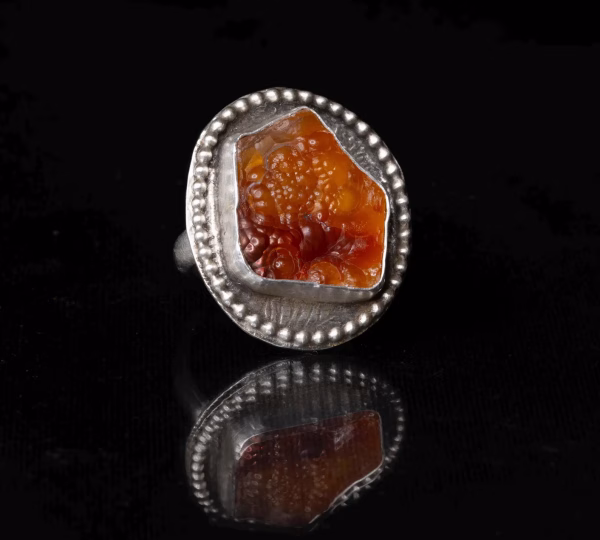 handmade sterling silver chalcedony ring