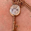 Electroformed Copper Geode Key Pendant. I created this necklace using a slice of a geode I found in the Arizona desert.