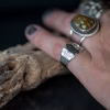 Handmade stainless steel silver guitar ring