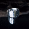 Handmade stainless steel silver guitar ring