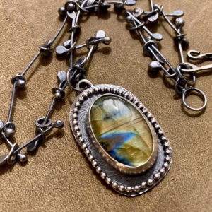 Handmade Sterling Silver Labradorite pendant necklace