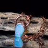 Handmade electroformed opalite coffin pendant necklace