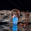 Handmade electroformed opalite coffin pendant necklace