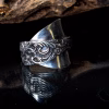 Antique Handmade Silver Plate Tea Spoon Ring - Image 2