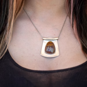 Handmade Silver Jasper Pendant Necklace