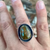 Handmade Sterling Silver Rare Basalt Chert Ring