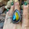 fused glass sterling silver ring