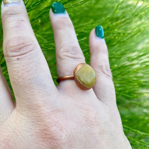 green ocean jasper ring