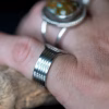 Handmade stainless steel silver guitar ring