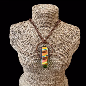Electroformed infused Glass necklace
