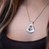 Handmade Sterling Silver Pendant Necklace with inlay