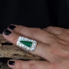 Handmade Sterling Silver Malachite Ring Size 7