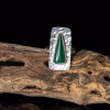 Handmade Sterling Silver Malachite Ring Size 7 - Image 3