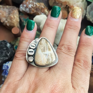 Handmade Globe Onyx Sterling Silver Ring