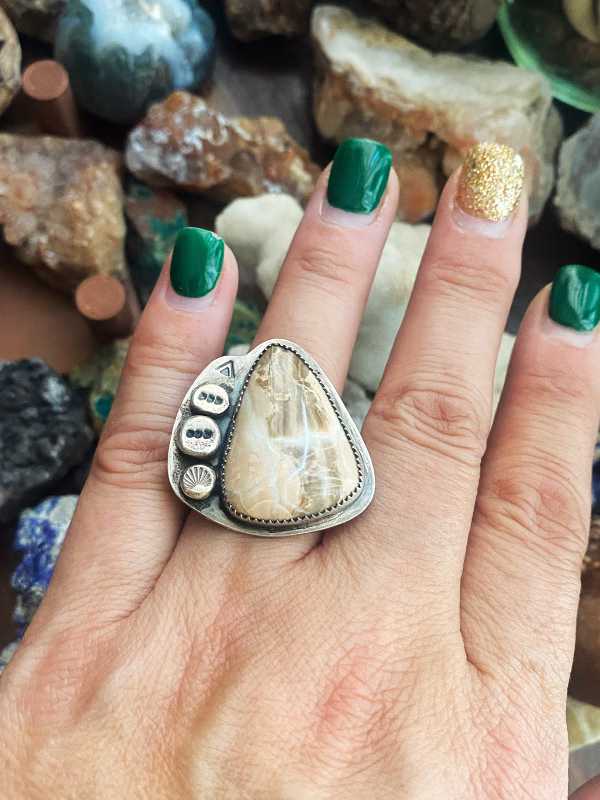 Handmade Globe Onyx Sterling Silver Ring
