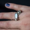 Handmade Sterling Silver Ring with Opal Size 8 - Image 3