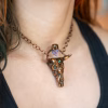 Electroformed Copper Steer with Turquoise and Amethyst
