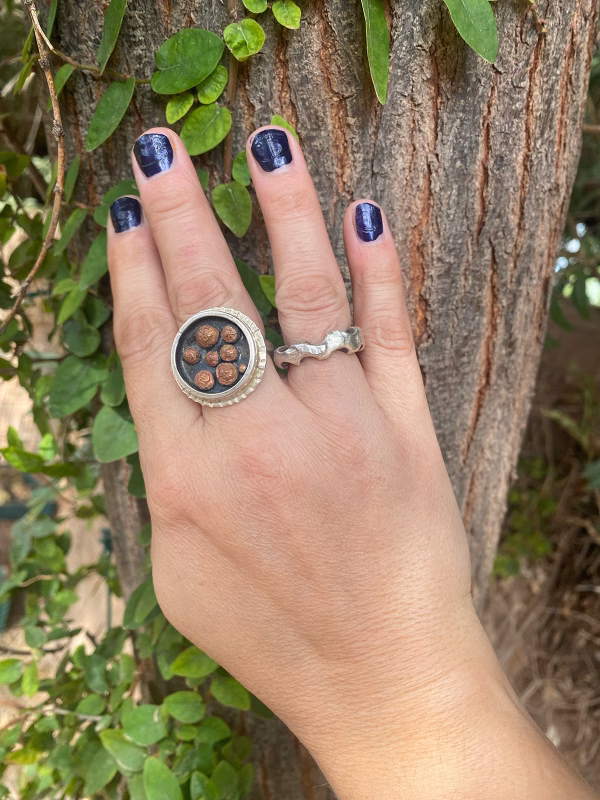 sterling silver ring with brass