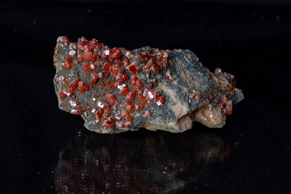 vanadinite Crystals On matrix