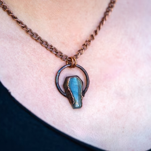 Handmade Electroformed Labradorite Pendant Necklace