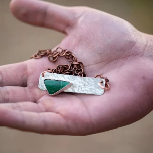 Handmade Silver Malachite Adjustable Choker Necklace