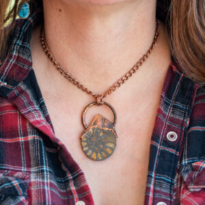 Electroformed Nautilus Fossil Pendant Necklace