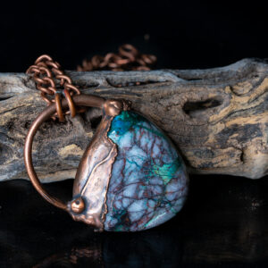 handmade electroformed gem silica pendant necklace
