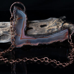 Handmade electroformed agate necklace