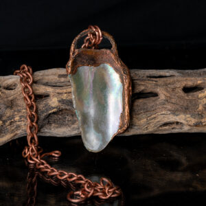 handmade electroformed abalone necklace